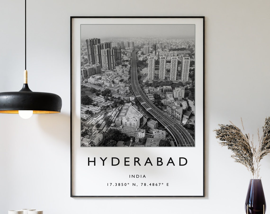 Hyderabad Travel Print Hyderabad Travel Poster India Travel Poster Travel Art Travel Poster Black And White Art Gift A1a2a3a4
