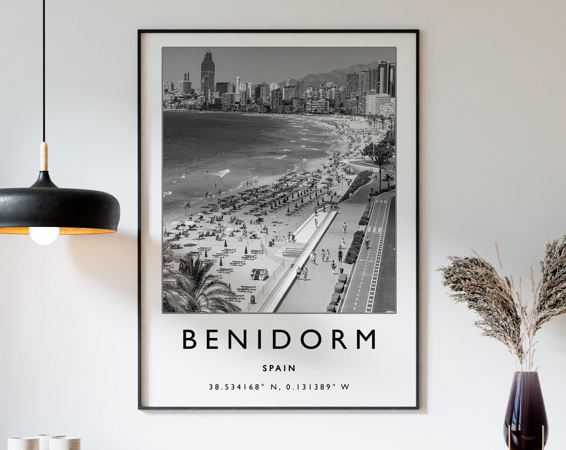Benidorm Travel Poster, Spain Travel Art Print