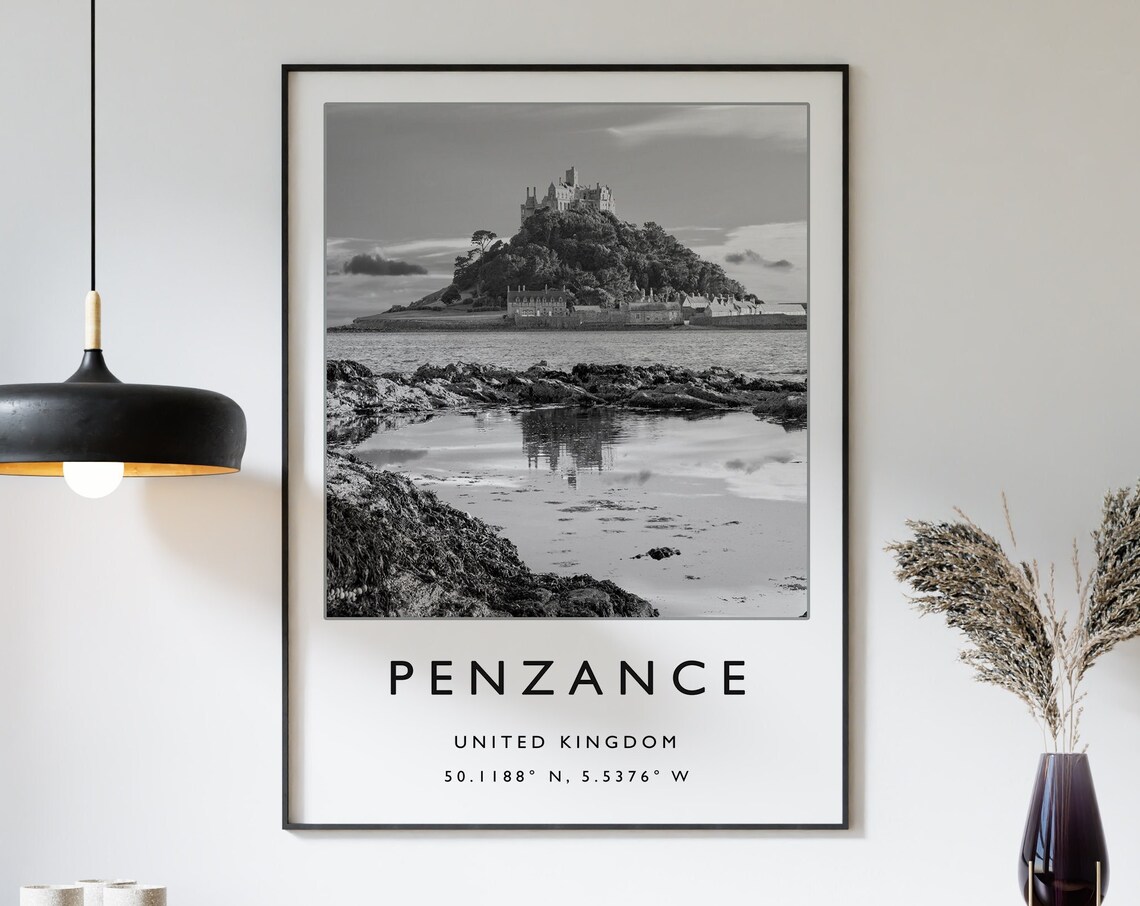 Penzance Travel Poster, English Seaside Art Print