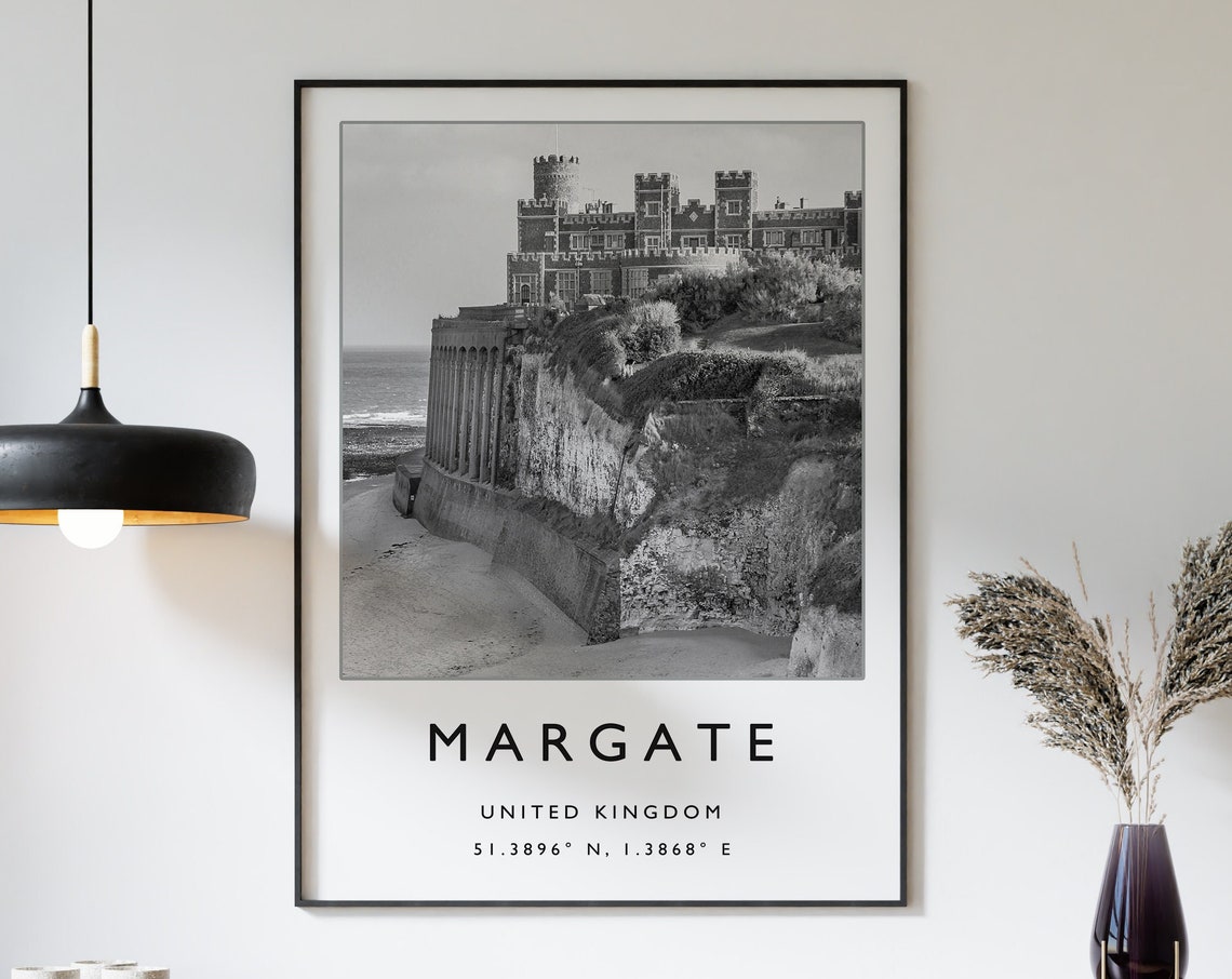 Margate Travel Print Margate Travel Poster Seaside City Travel Print Travel Art Travel Poster Black And White Gift A2a3a4