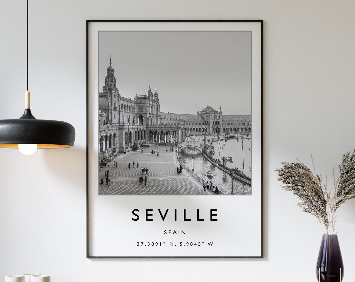 Seville Minimalist Travel Poster, Spain Travel Print