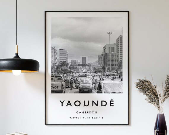 Yaound Travel Poster, African Travel Art Print