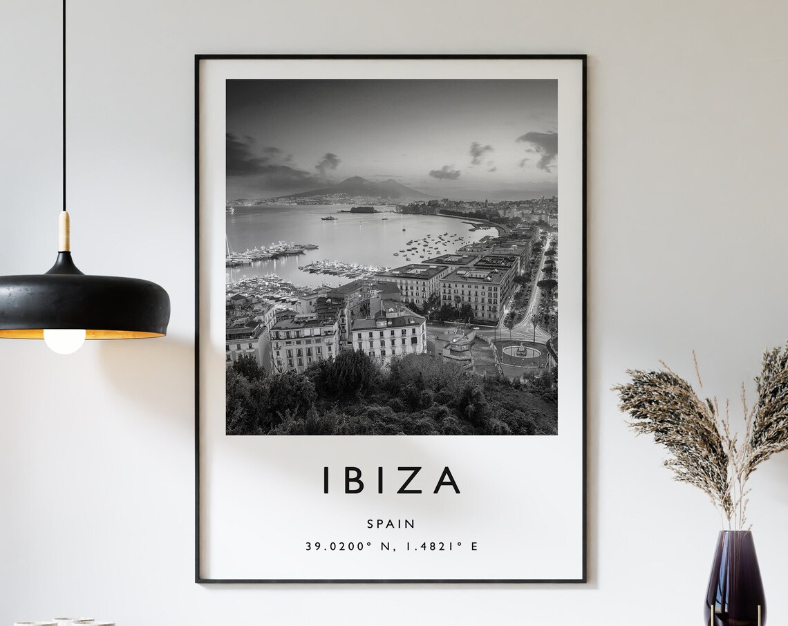 Ibiza Travel Poster, Minimalist Spain Art Print