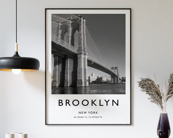 Brooklyn Bridge New York City Black and White Photography Poster