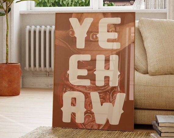 Western Style Art Print Boho Minimalist Prints Modern Art Bohominimalistdecor Cowboy Art Physical Poster Print Shipped To You