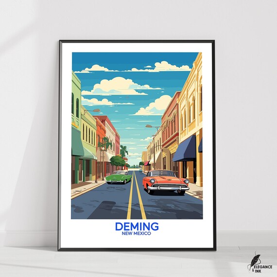 Deming Posterdeming Wall Artdeming Decordeming Travel Printillustrationhome Decorwall Art Gift Ideawedding Anniversary