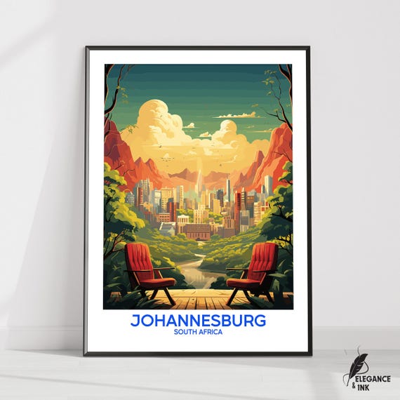 Johannesburg Posterjohannesburg Travel Printjohannesburg Wall Artjohannesburg Decorcity Artartgift Ideahousewarming Gift