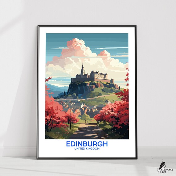 Edinburgh Posteredinburgh Wall Artedinburgh Decoruk Travel Printillustrationhome Decorwall Art Gift Ideawedding Anniversary