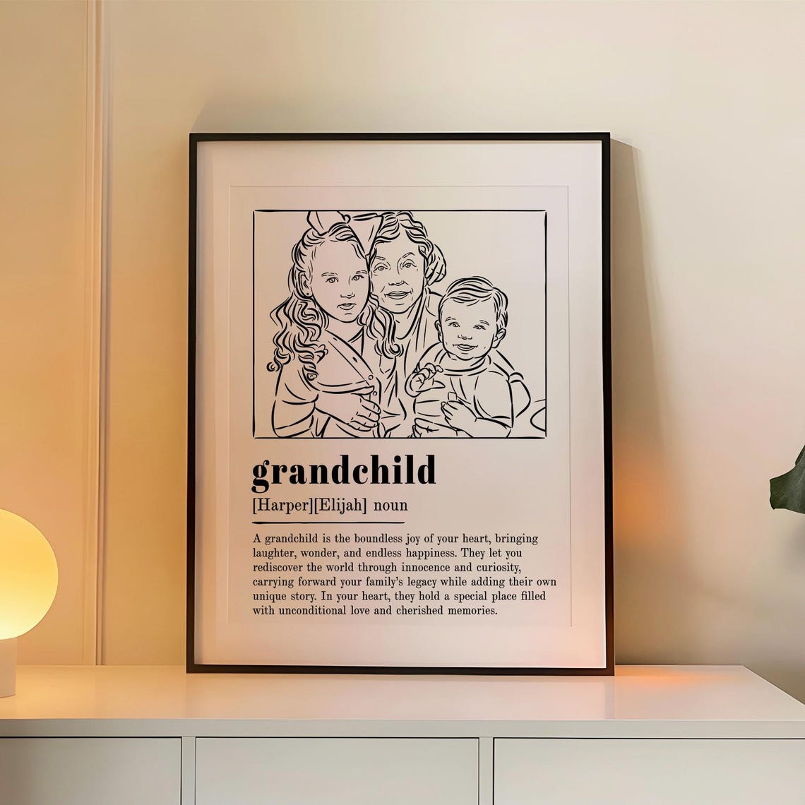 Grandchild Definition Print Personalized Grandma Keepsake Gift Decor