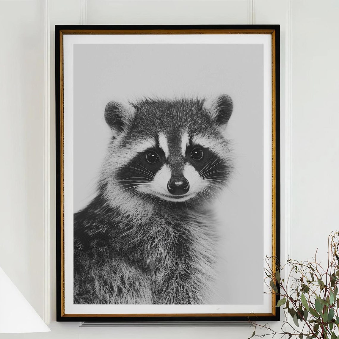 Raccoon Fashion Magazine Inspired Poster Animal Portrait Photography Print Funny Bathroom Decor Large Wall Art 2802