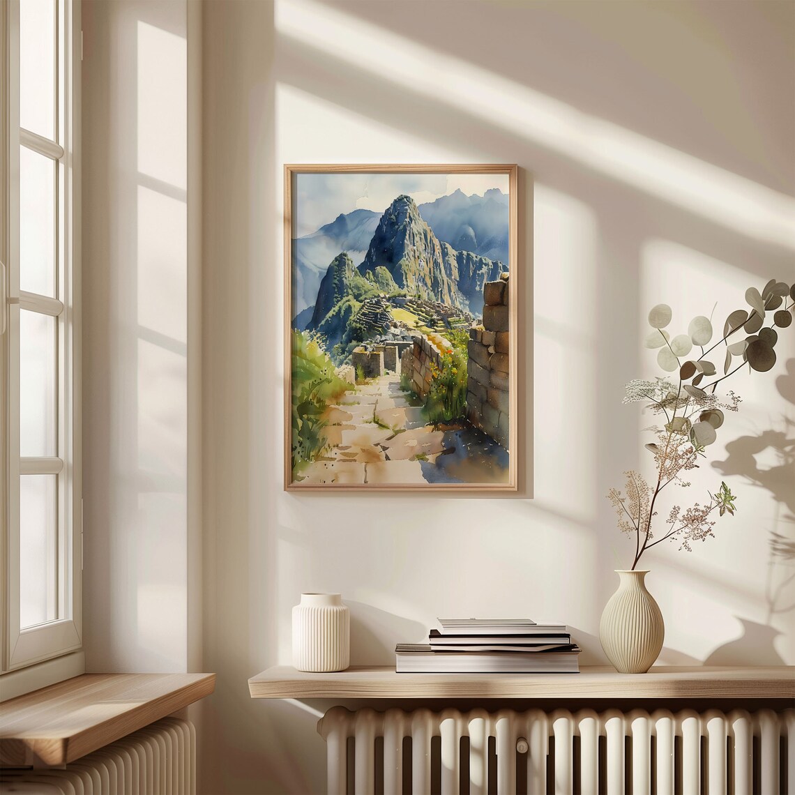 Machu Picchu Andes Ruins Ancient Citadel Peru Watercolor Poster - Image 4