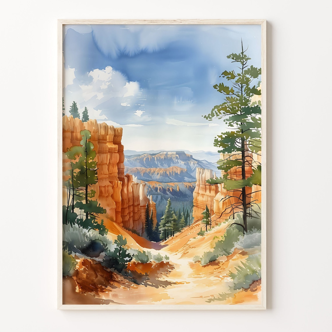 Bryce Canyon Watercolor Painting Travel Poster