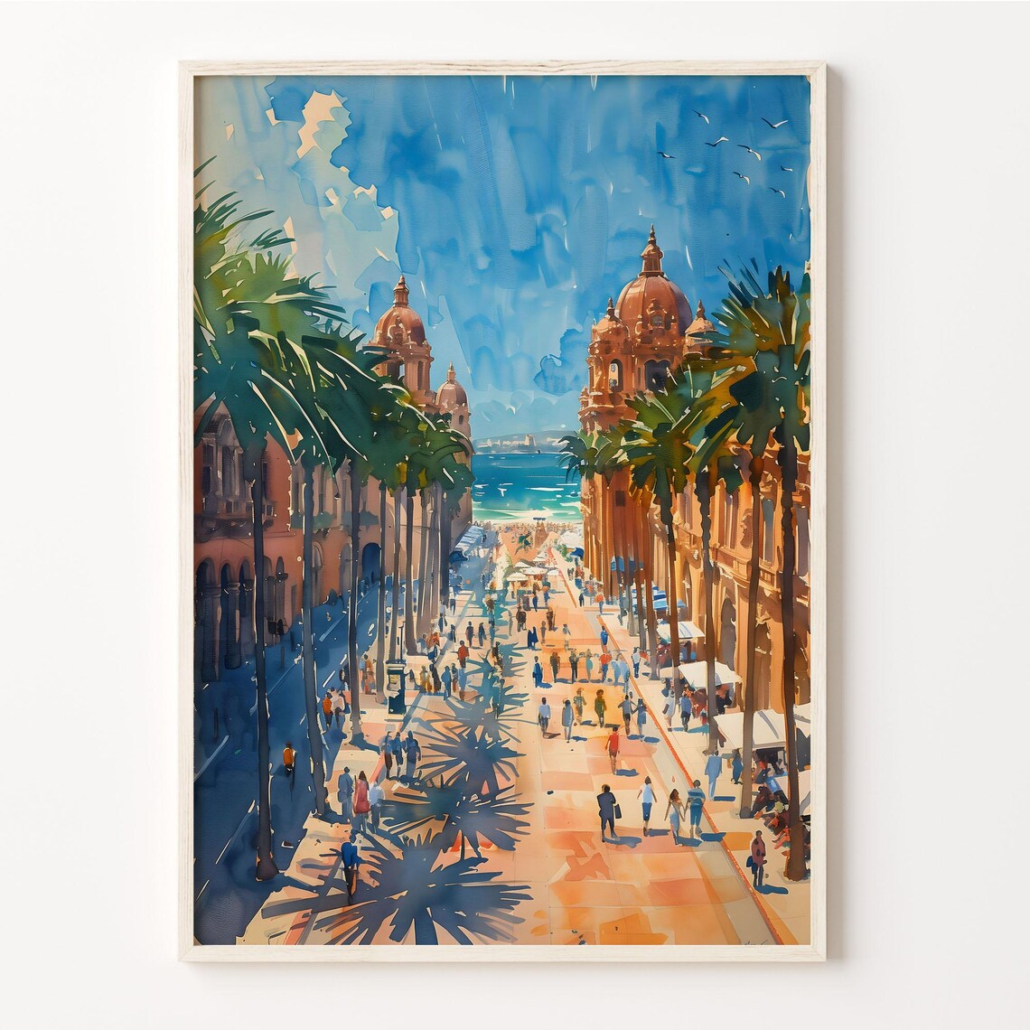 San Diego La Jolla Watercolor Painting Art Print