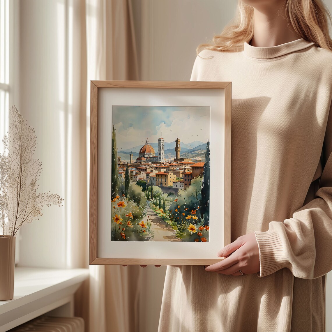 Florence Watercolor Painting Italy Travel Poster - Image 2