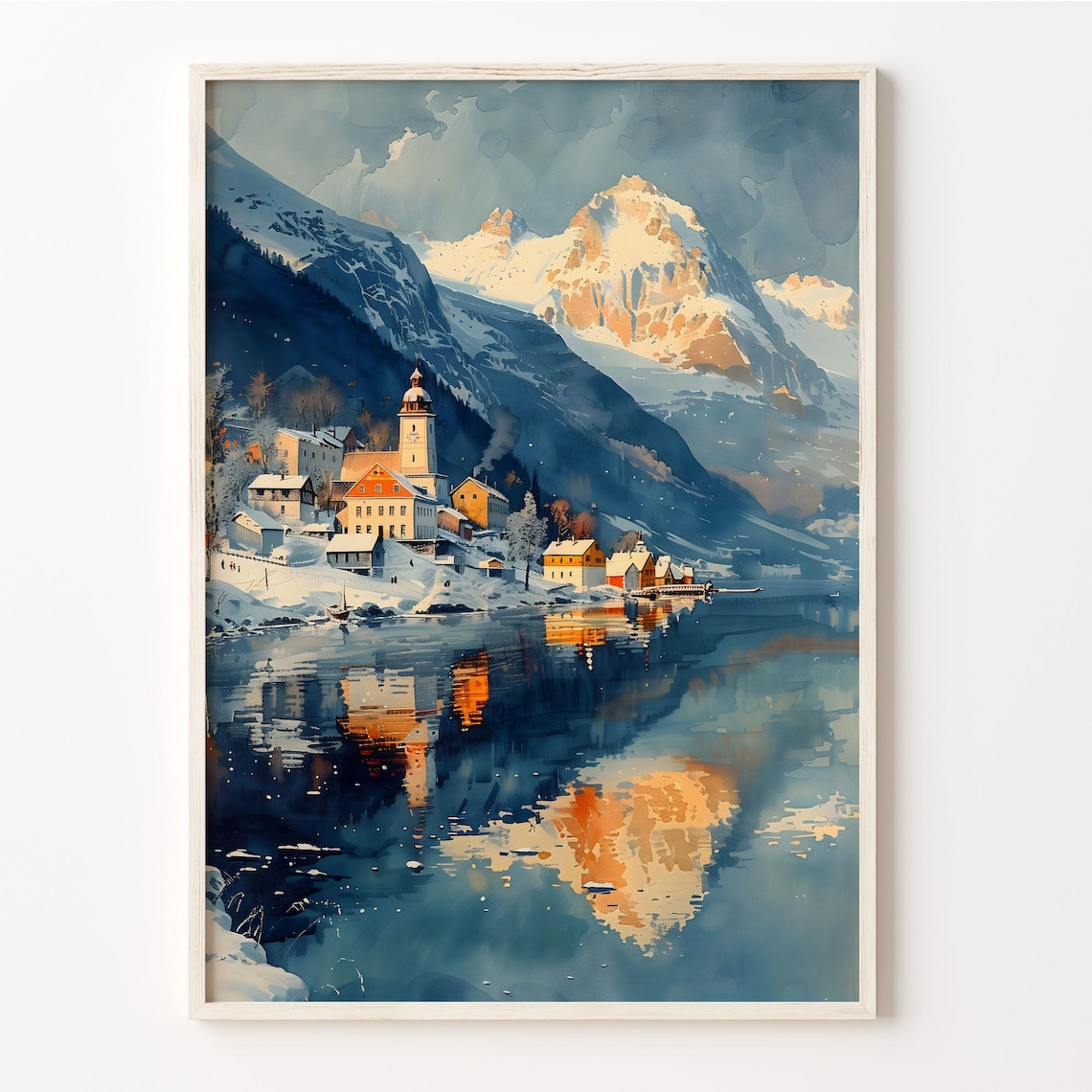 Tromso Norway Watercolor Retro Travel Poster