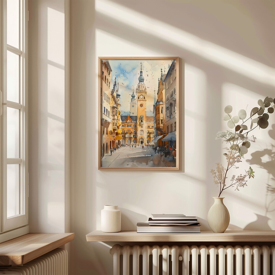 Munich Watercolor Painting, German Travel Poster - Image 4