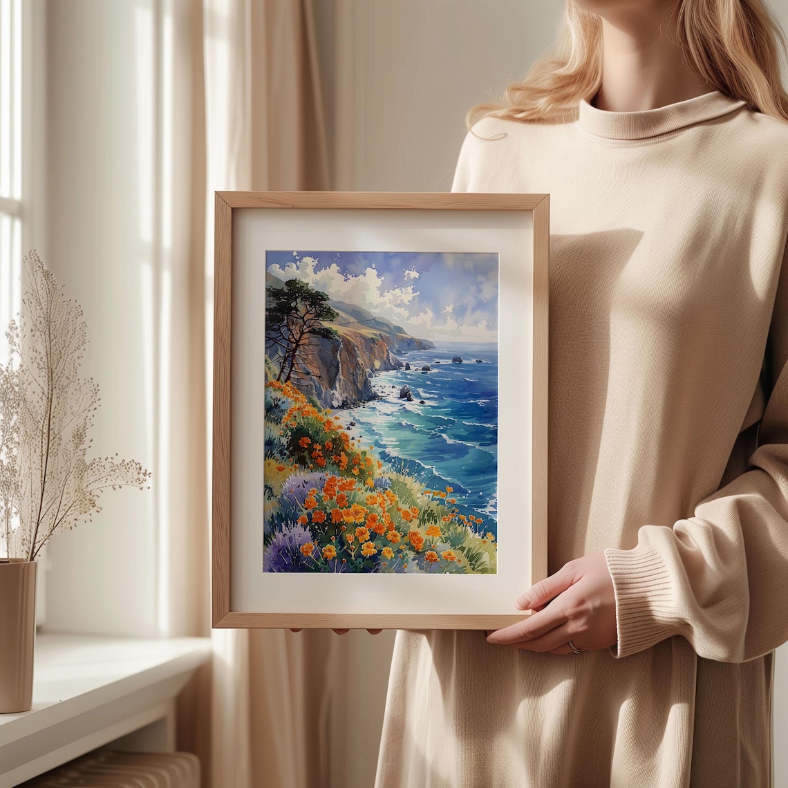 Big Sur Watercolor Painting Travel Poster - Image 2