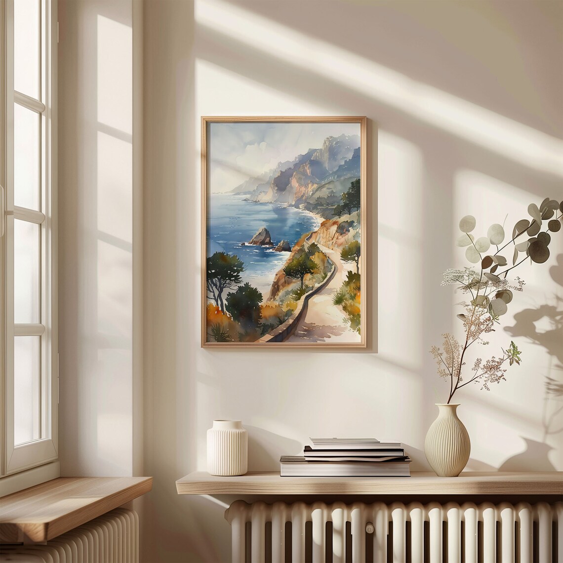 Big Sur Scenic California Coastal Highway Cliffs Watercolor Poster - Image 4