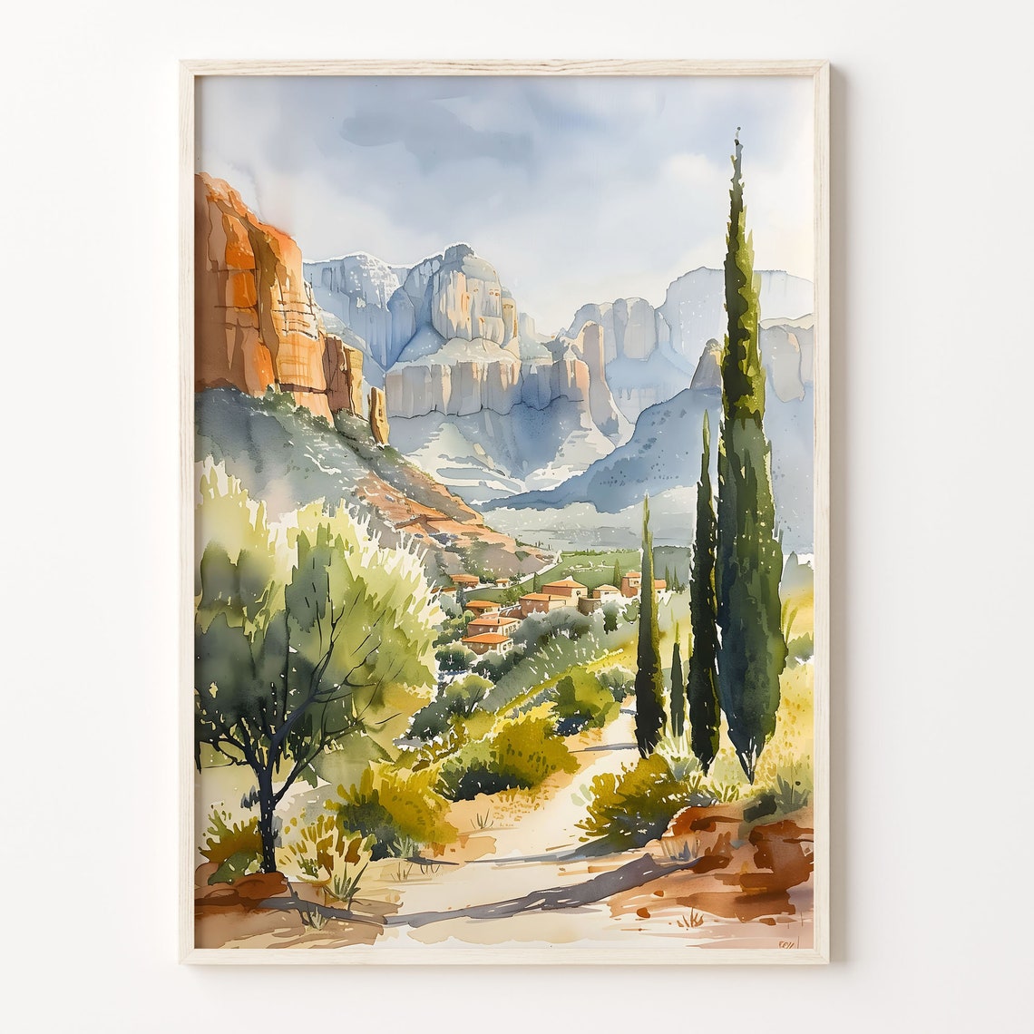 Sedona Watercolor Painting Arizona Wall Art Desert Poster Sedona Home Dcor Travel Art Print Wall Hanging C30 204