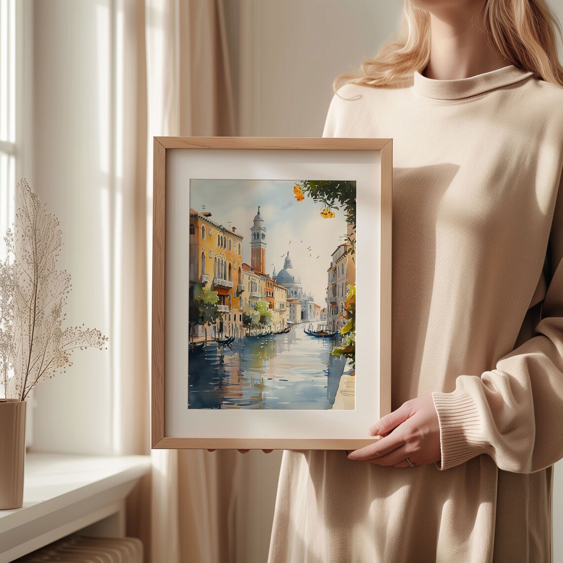Venice Watercolor Travel Poster, Minimalist Decor - Image 2