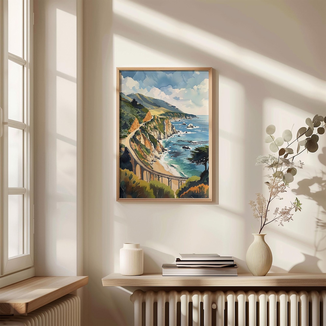 Big Sur Watercolor Travel Poster, California Decor - Image 4