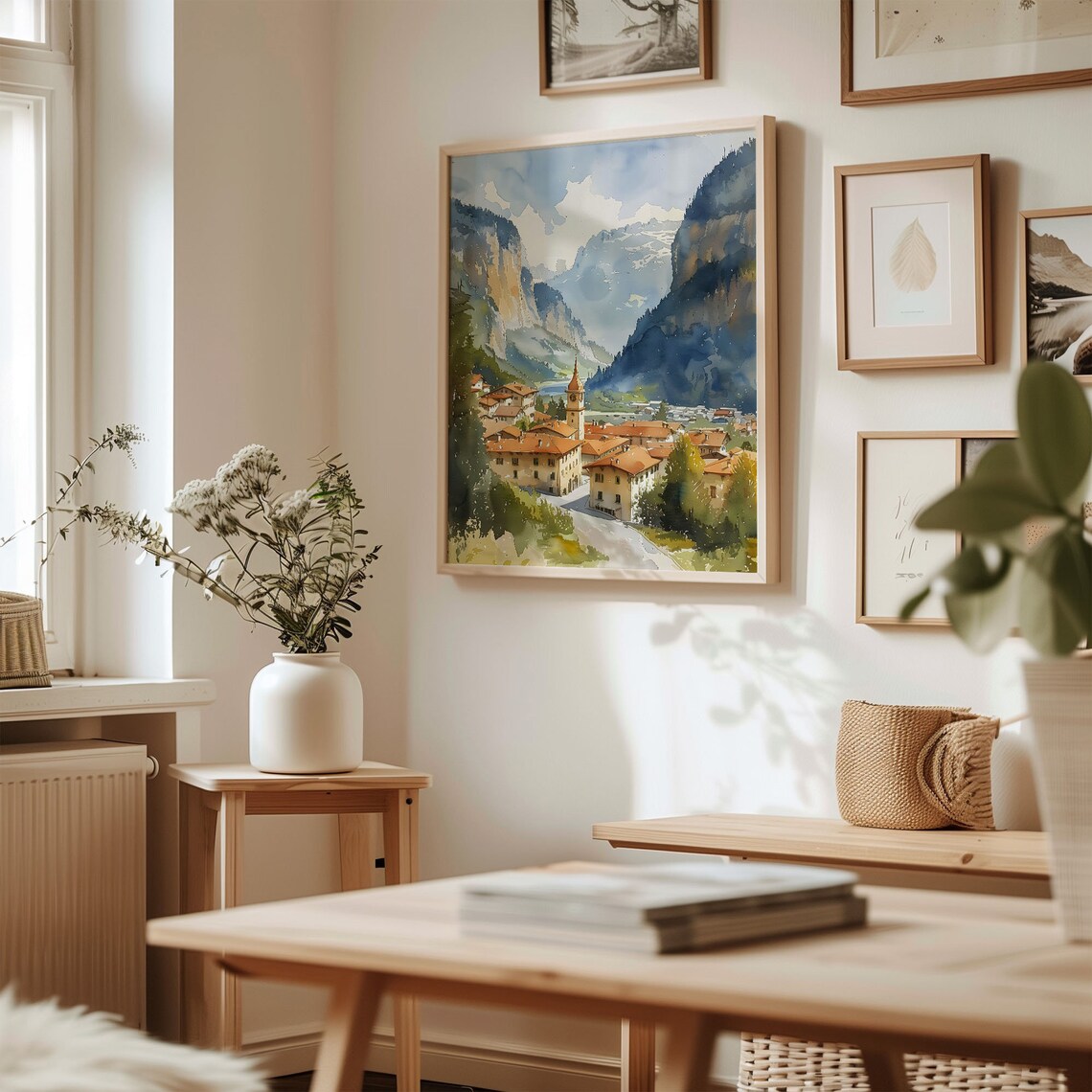 Lauterbrunnen Watercolor Art Print, Switzerland Travel - Image 3