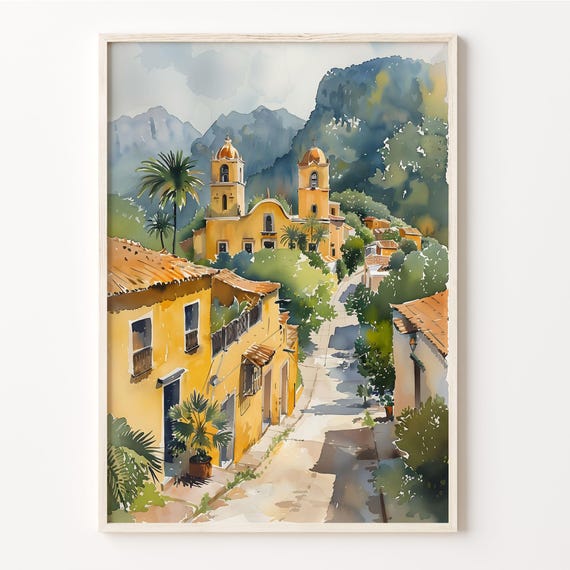 Oaxaca Watercolor Painting Oaxaca Wall Art Poster Print Oaxaca Home Dcor Art For Wall Oaxaca Travel Poster C30 812