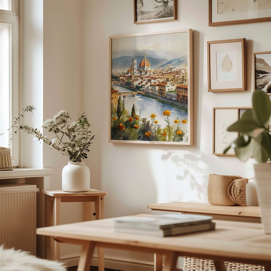 Florence Watercolor Travel Poster, Italy City Art - Image 3