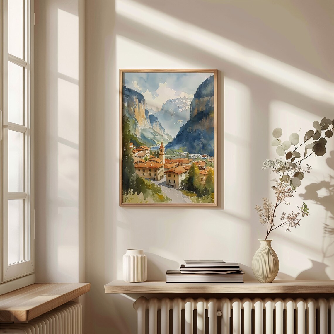 Lauterbrunnen Watercolor Art Print, Switzerland Travel - Image 4