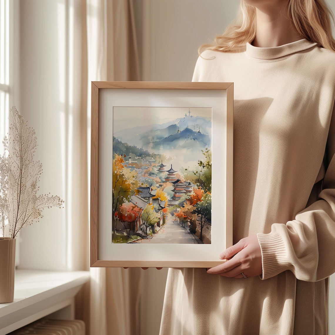 Seoul Watercolor Painting Travel Poster, South Korea - Image 2