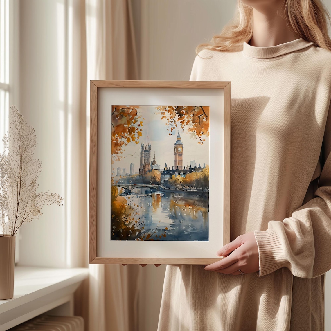London Battersea Power Station Watercolor Travel Poster - Image 2