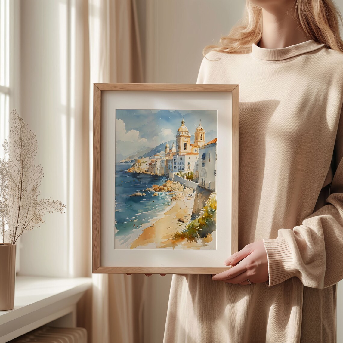 Cadiz Watercolor Painting Spain Travel Poster - Image 2