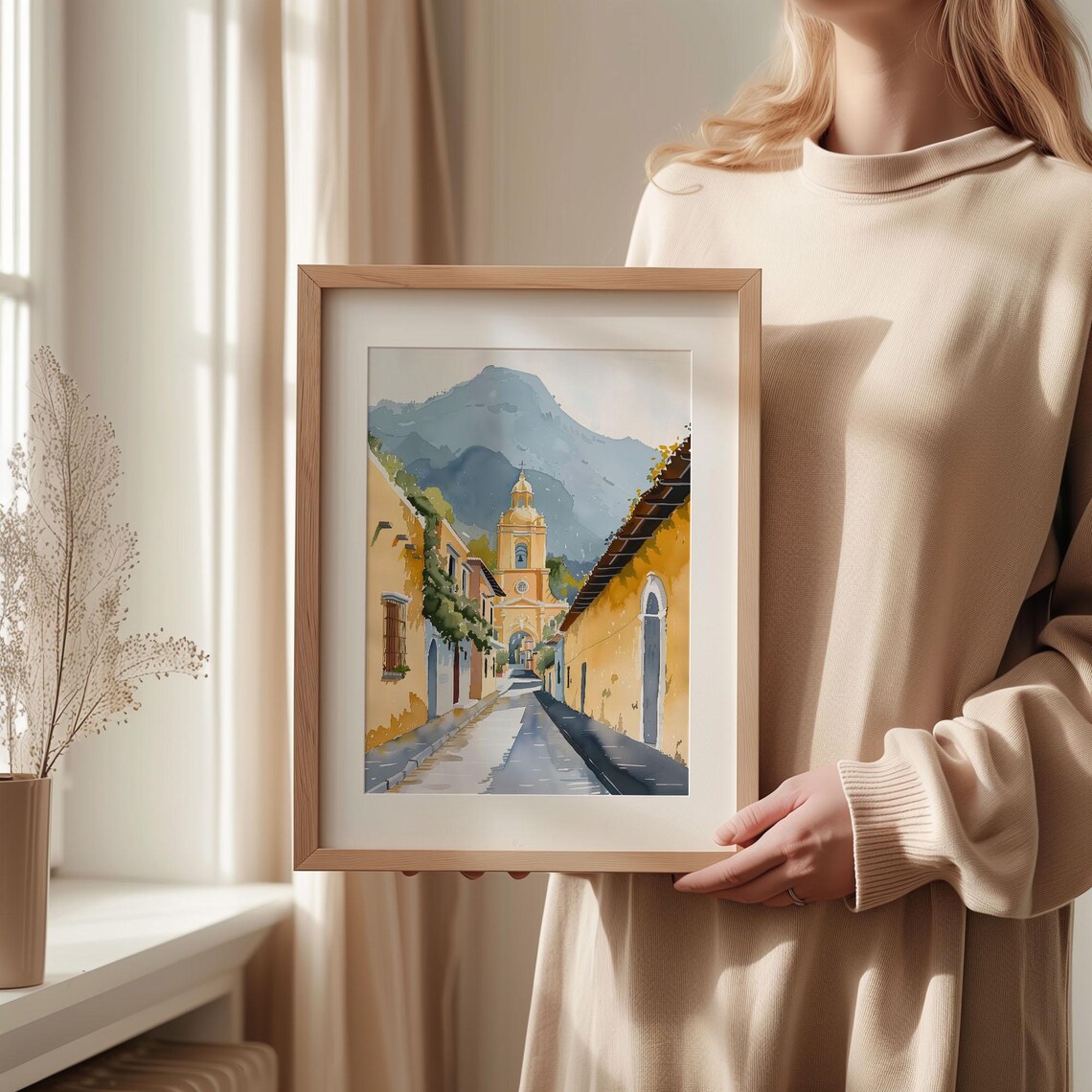 Antigua Guatemala Watercolor Painting Travel Poster - Image 2
