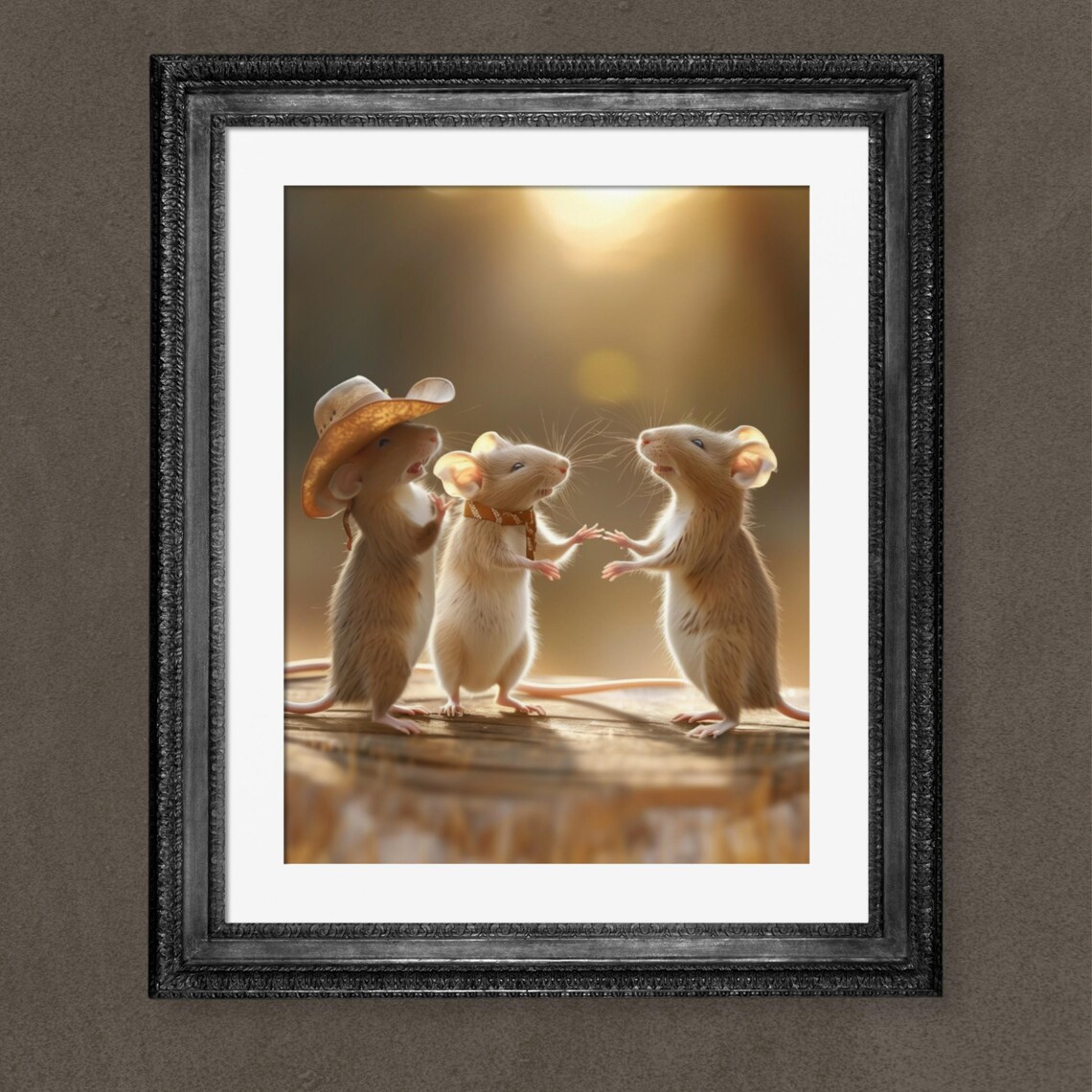 Cute Rats Gossiping, Vintage Animal Art Print