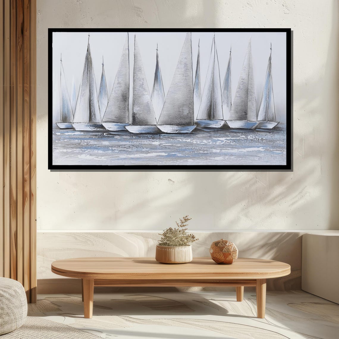 Classic Sailing Boat Art Nautical Wall Decor Vintage Sailboats On Ocean Coastal Living Room Accent - Image 5