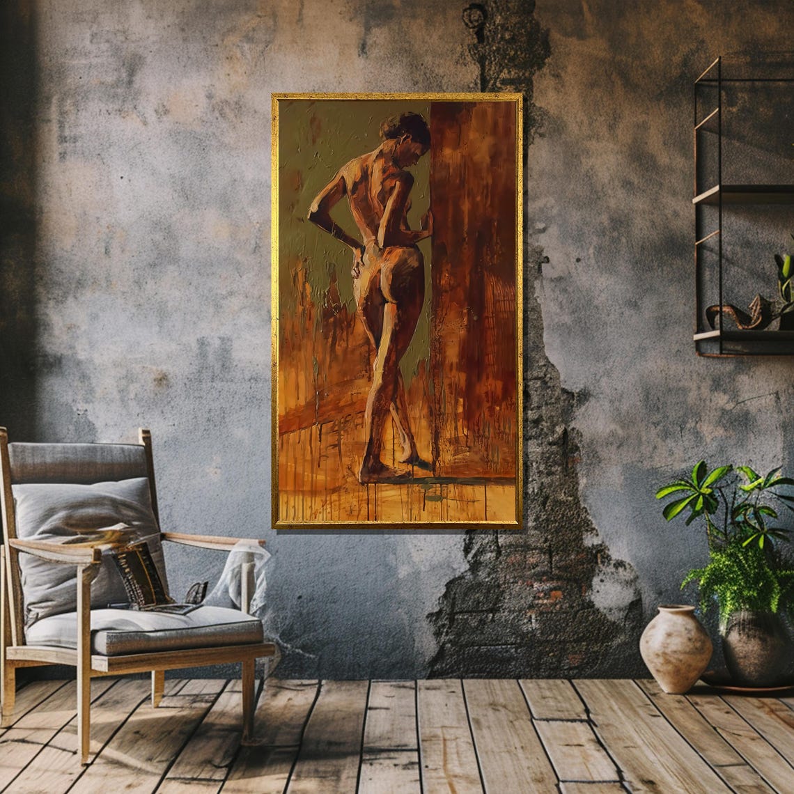 Abstract Nude Figure Art Print Elegant Female Silhouette Poster Home Decor