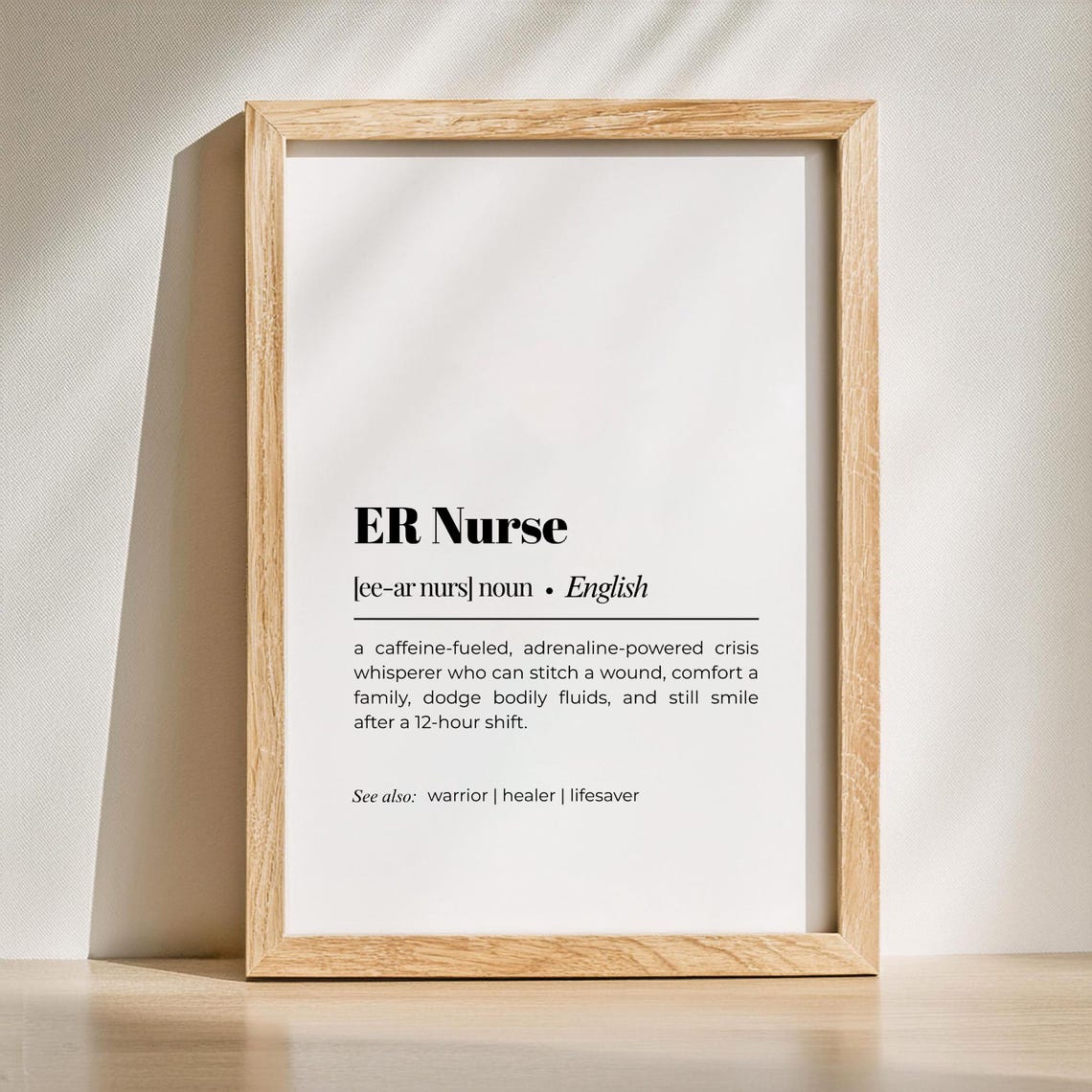 Er Nurse Definition Art Print Funny Gift