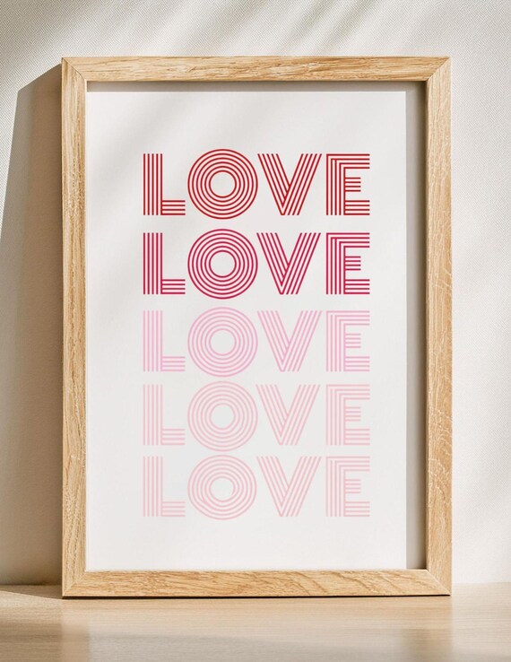 Minimalist Love Print Inspirational Quote Poster