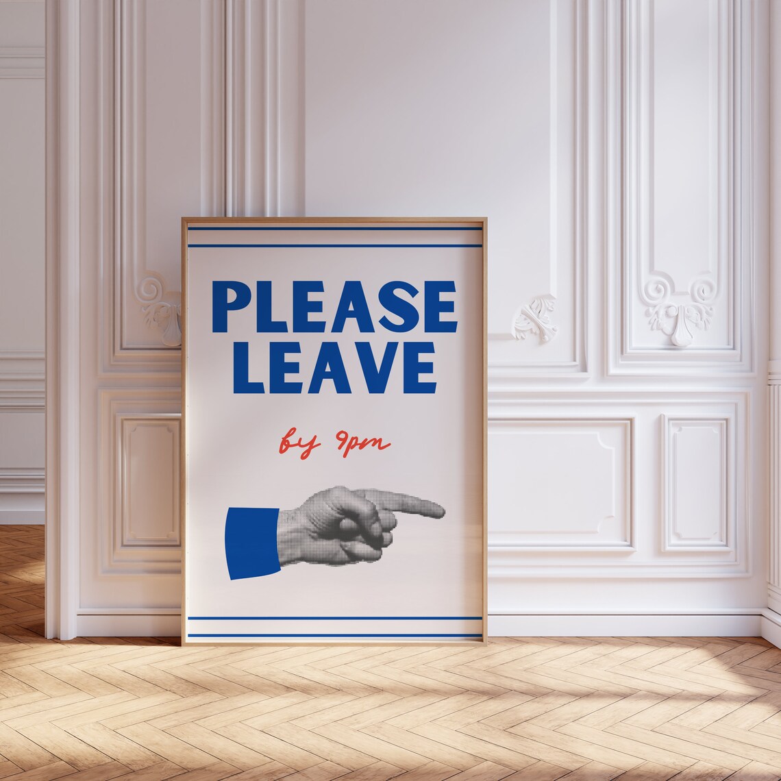Please Leave By 9pm Print Funny Retro New Home Gift Vintage Style Home Decor - Image 2