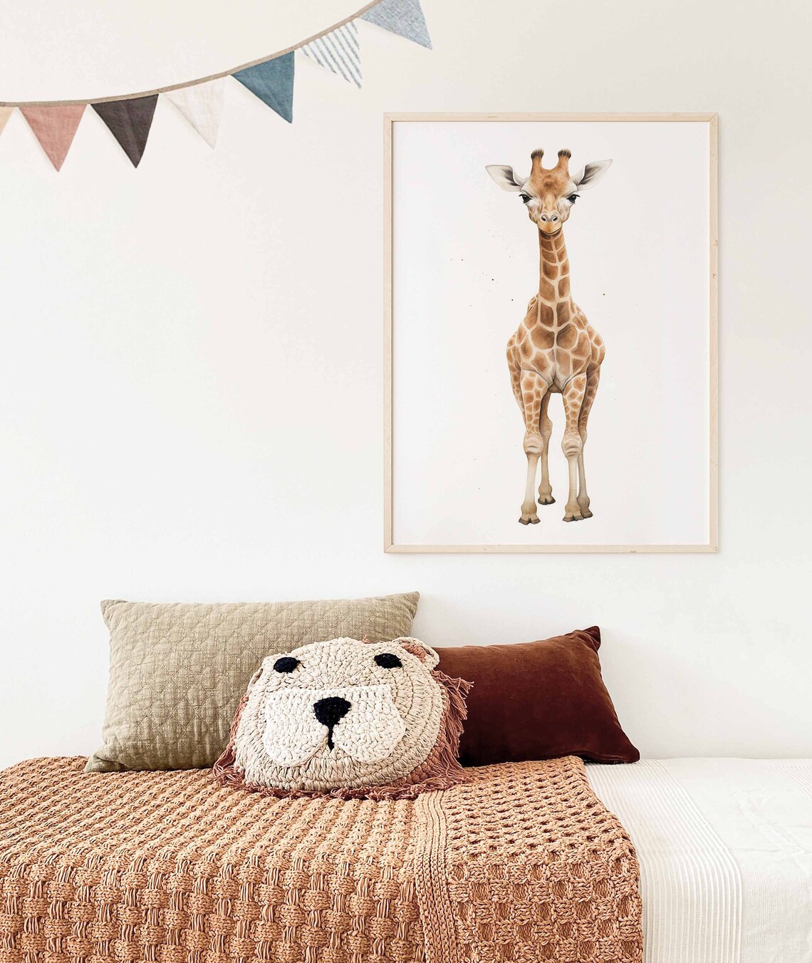 Sweet Watercolor Giraffe Standing Tall Poster for a Kids Nursery - Image 3