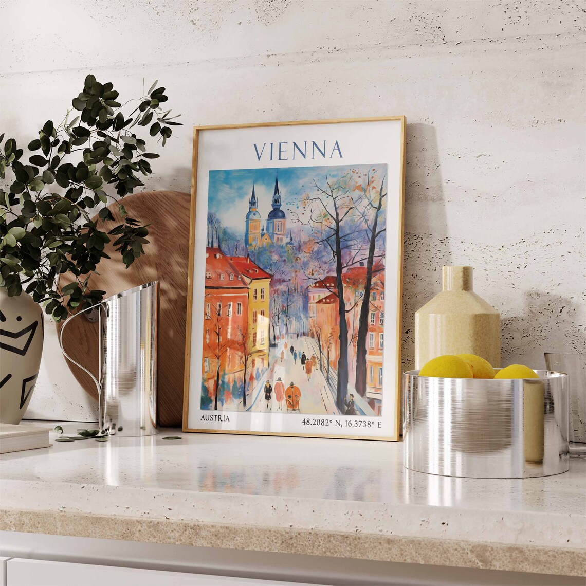 Vienna Travel Print Vienna Travel Poster Austria Wall Art Austrian Travel Decor Vienna Travel Gift Vienna Art Print Vintage Wall Art - Image 3