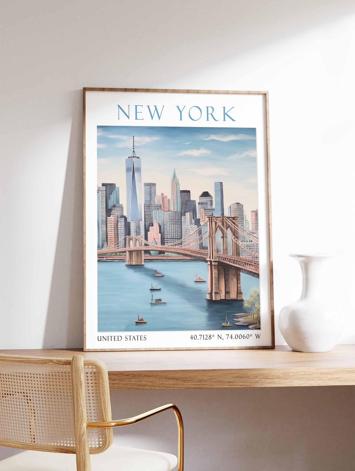 New York Print Brooklyn Bridge Art New York Poster New York Lover New York Art New York Print Travel Travel Print - Image 3