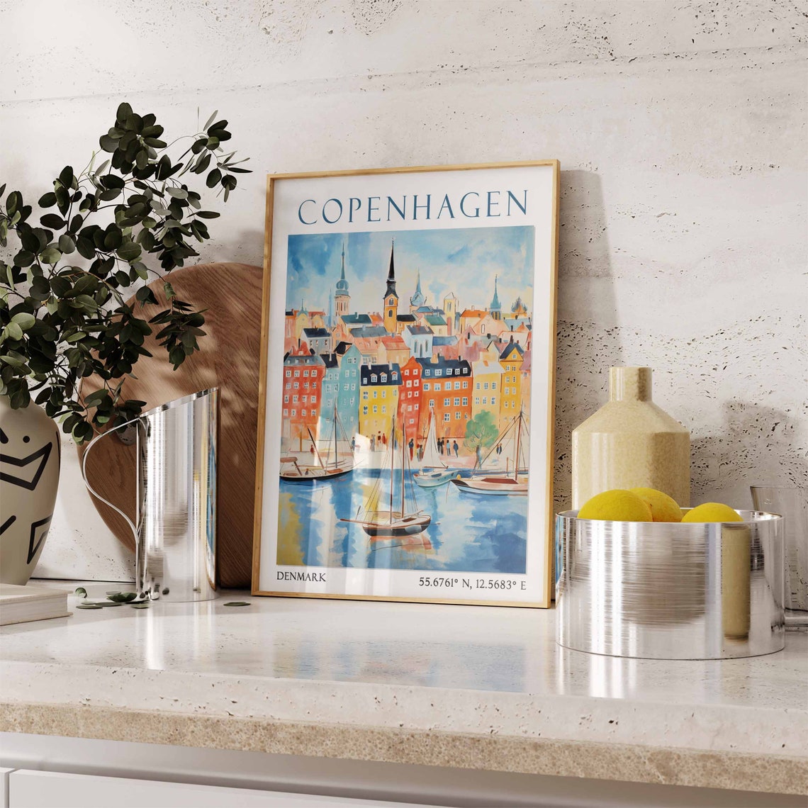 Copenhagen Travel Print Copenhagen Travel Poster Denmark Wall Art Scandinavian Travel Decor Copenhagen Travel Gift Vintage Travel Decor - Image 3