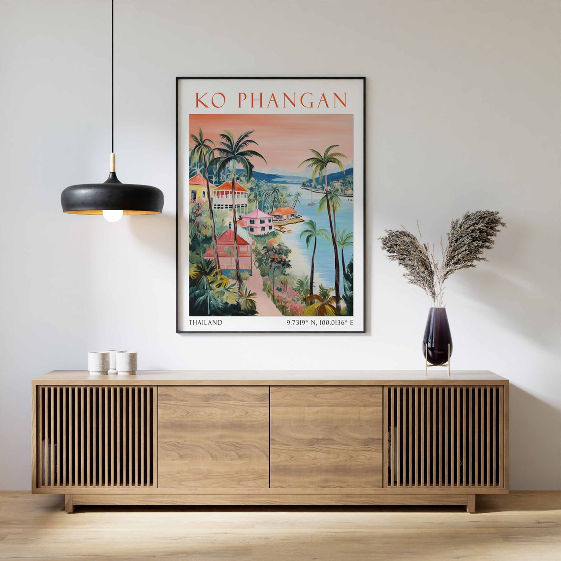 Koh Phangan Thailand Travel Print Koh Phangan Travel Poster Thailand Print Koh Phangan Island Thailand Travel Gift - Image 3