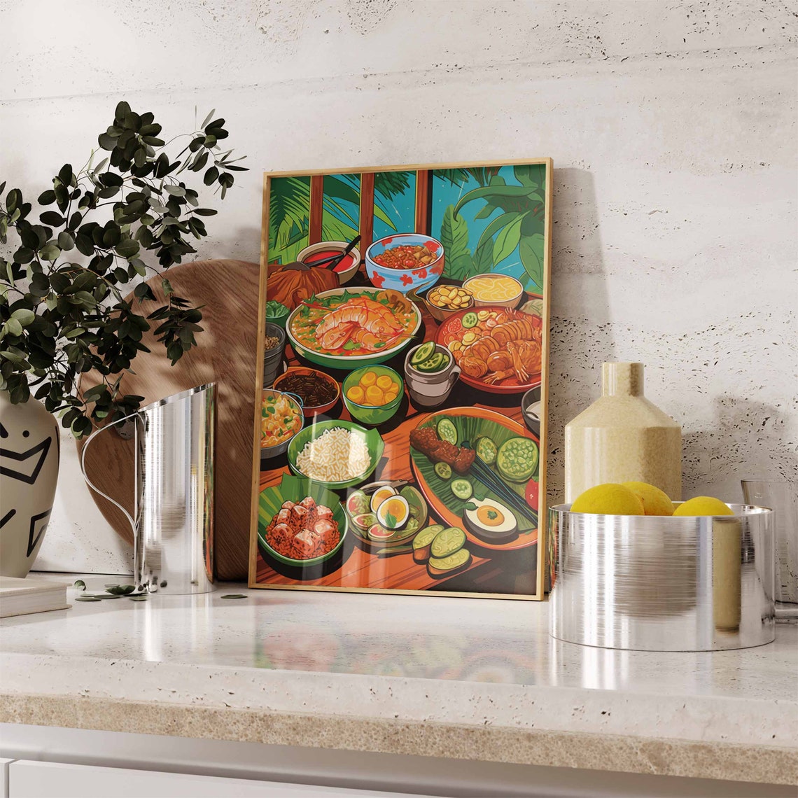 Food Print Filipino Food Poster Food Art Kitchen Decor Retro Wall Decor Kitchen Wall Art Vintage Filipino Food Wall Art Large Print - Image 2