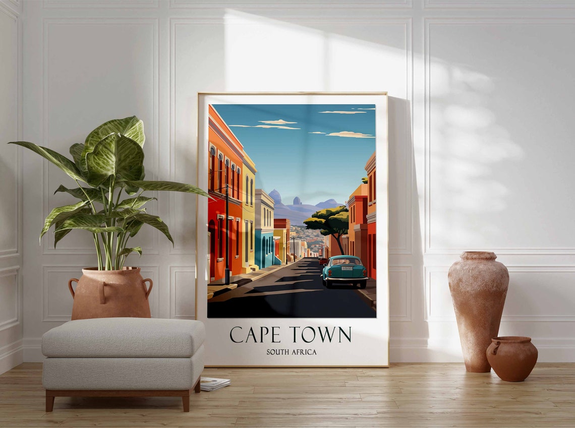 Cape Town Travel Print Cape Town Travel Poster South Africa Wall Art Table Mountain Art Vintage Cape Town Poster Vintage Travel Decor - Image 2