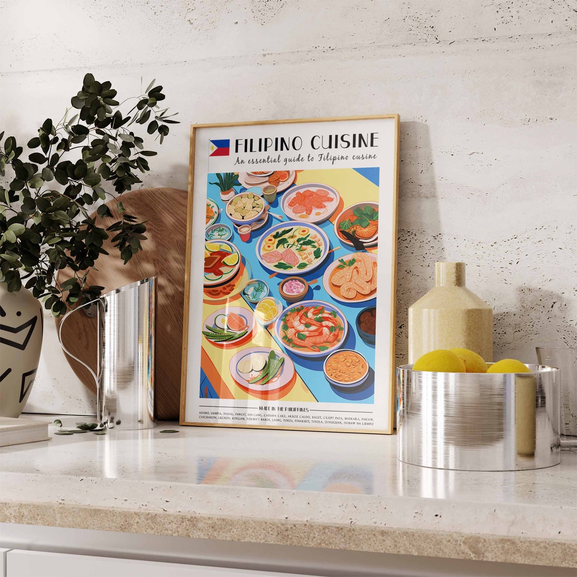 Filipino Cuisine Flat Lay Dishes Guide Food Art Lover Poster - Image 3