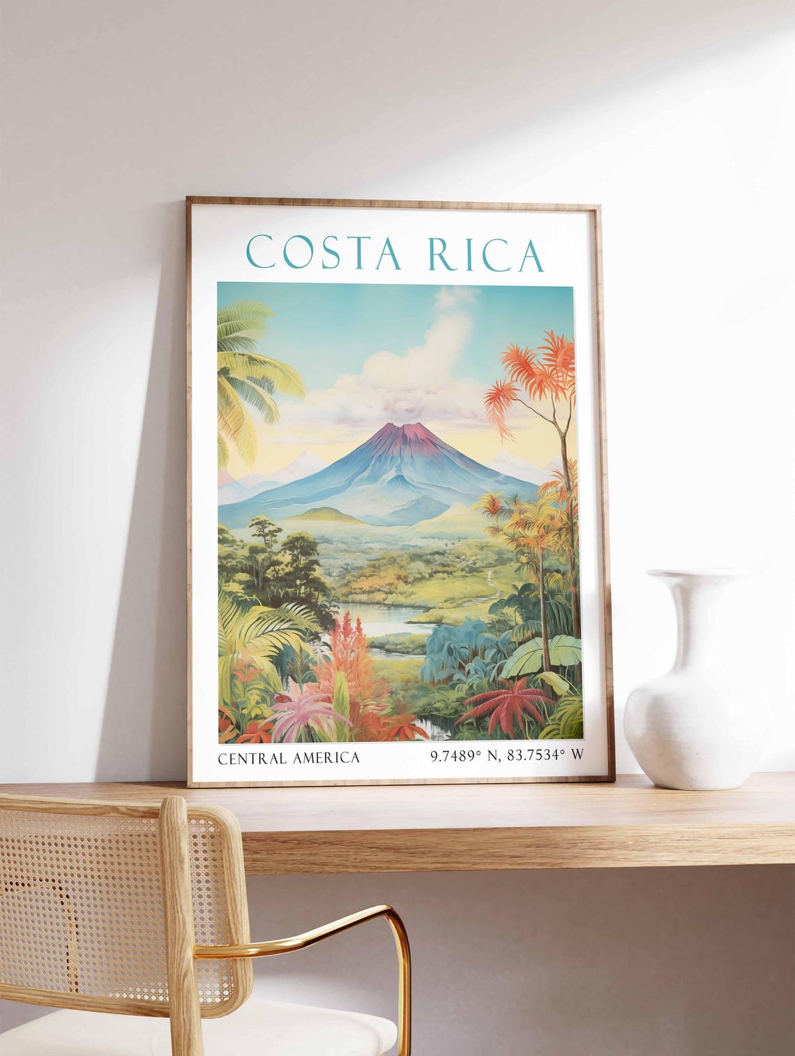 Costa Rica Travel Print Central America Print Home Decor Wall Art Birthday Gift Costa Rica Travel Print Costa Rica Poster