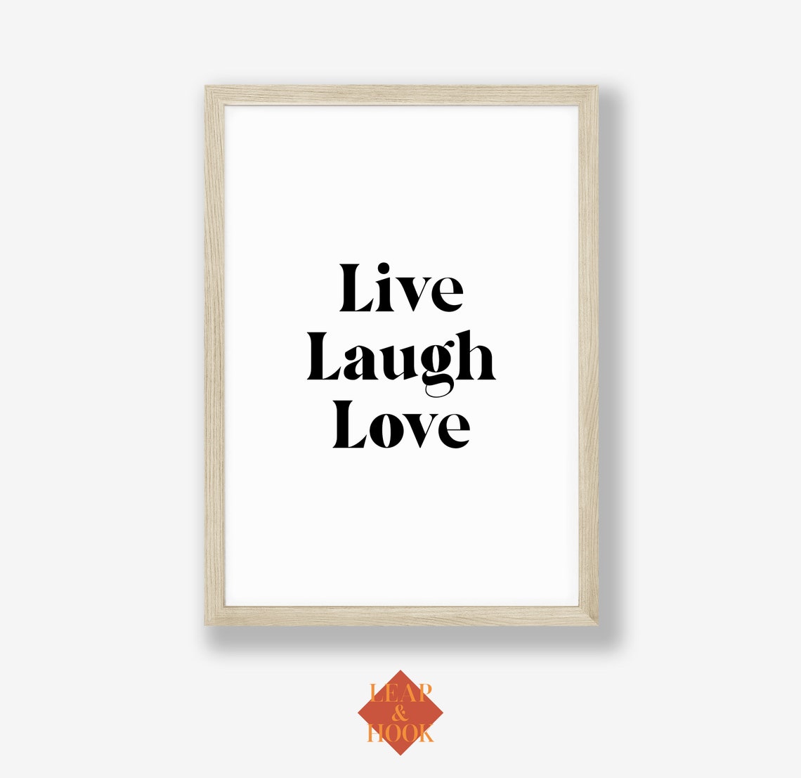 Live Laugh Love Quote Print Bold Serif Minimalist Family Wall Decor - Image 2