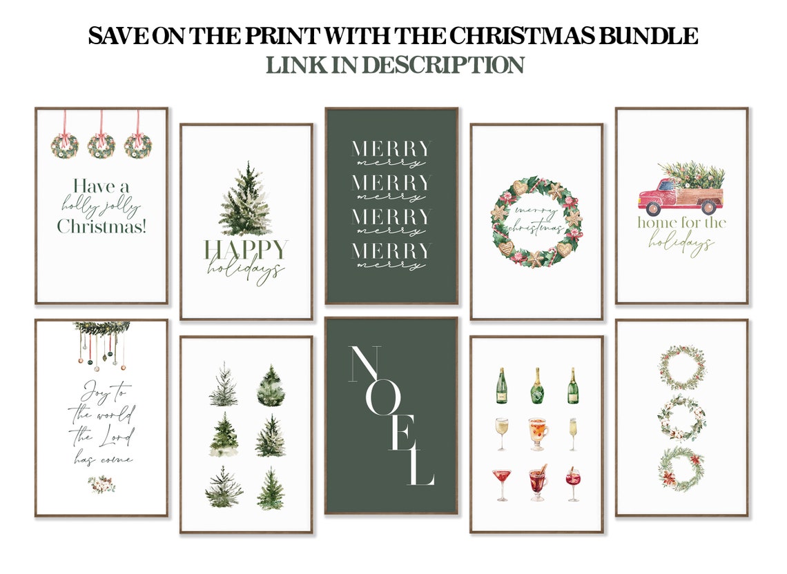 Santa Reindeer Names List Christmas Typography Holiday Poster - Image 2